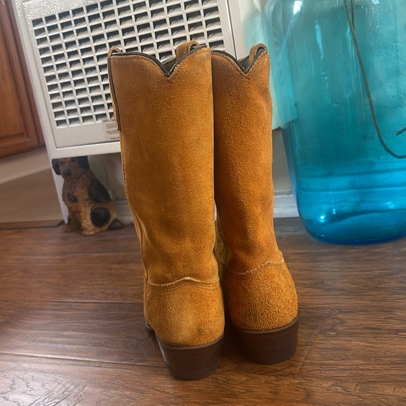 Acme vintage mustard suede cowboy boots - Picture 6 of 12